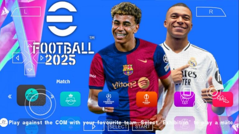 eFootball PES 2025 PPSSPP ISO Camera PS5 pour Android